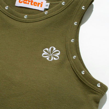 STUDS TANK TOP -OLIVE-