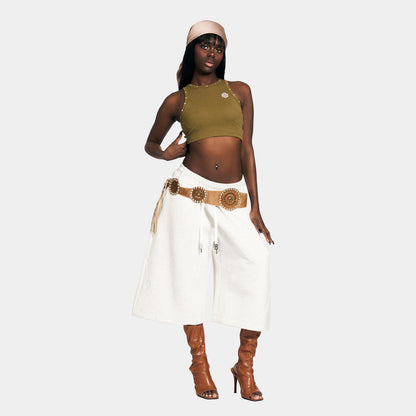 STUDS TANK TOP -OLIVE-